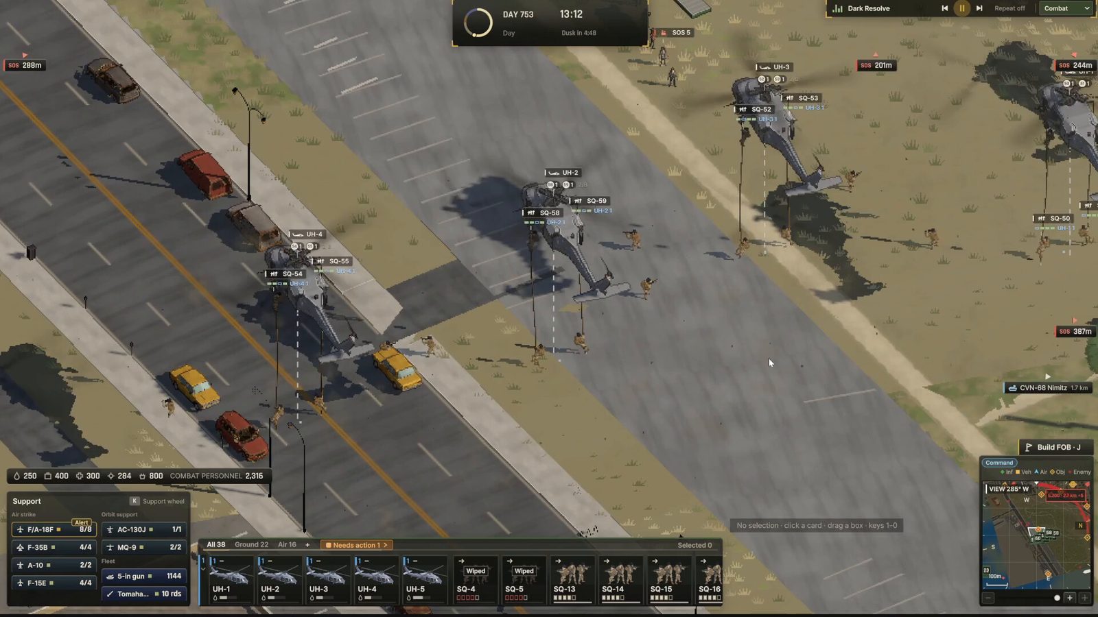 Official Ebbtide screenshot: helicopters and ground crew on an airfield apron